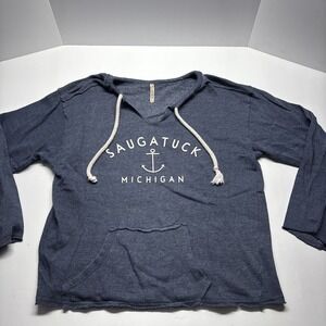 Momentum Size XXL Blue Pullover  Sweatshirt Saugatuck Michigan